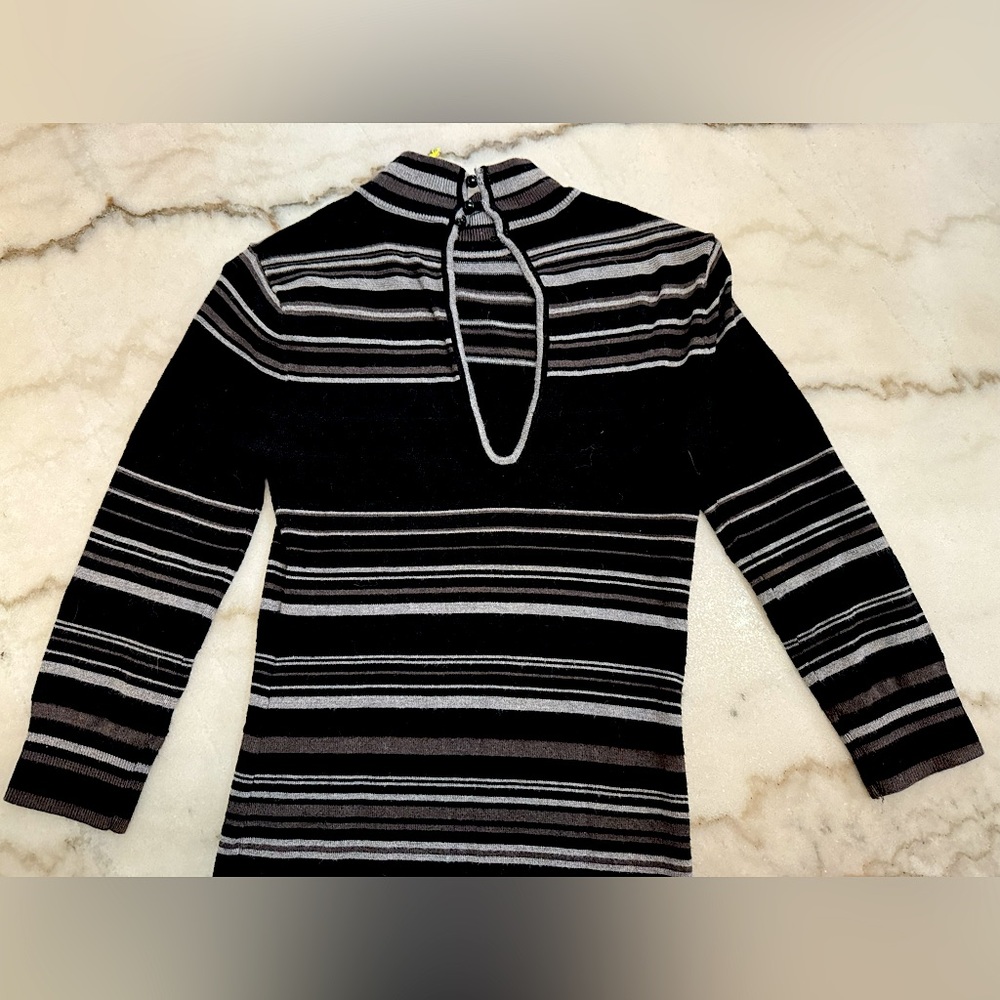 🖤NWT BCBG Generation stripped LBD with mock neck and back key-hole opening - Picture 3 of 6